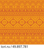 orange native american ethnic pattern. orange native american ethnic pattern theme vector art. Стоковая иллюстрация, агентство Ingram Publishing / Фотобанк Лори