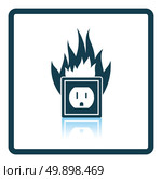 Electric outlet fire icon. Shadow reflection design. Vector illustration. Стоковая иллюстрация, агентство Ingram Publishing / Фотобанк Лори
