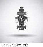 Fire hydrant icon on gray background with round shadow. Vector illustration. Стоковая иллюстрация, агентство Ingram Publishing / Фотобанк Лори