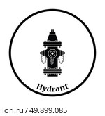 Fire hydrant icon. Thin circle design. Vector illustration. Стоковая иллюстрация, агентство Ingram Publishing / Фотобанк Лори