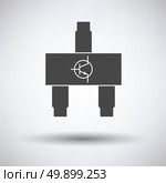 Smd transistor icon on gray background with round shadow. Vector illustration. Стоковая иллюстрация, агентство Ingram Publishing / Фотобанк Лори