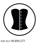 Sexy corset icon. Thin circle design. Vector illustration. Стоковая иллюстрация, агентство Ingram Publishing / Фотобанк Лори