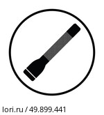 Police flashlight icon. Thin circle design. Vector illustration. Стоковая иллюстрация, агентство Ingram Publishing / Фотобанк Лори