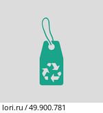 Tag and recycle sign icon. Gray background with green. Vector illustration. Стоковая иллюстрация, агентство Ingram Publishing / Фотобанк Лори