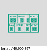 Baseball scoreboard icon. Gray background with green. Vector illustration. Стоковая иллюстрация, агентство Ingram Publishing / Фотобанк Лори