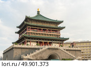 Xian bell tower (chonglou) in Xian ancient city of China. Стоковое фото, агентство Ingram Publishing / Фотобанк Лори