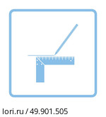 Pencil line with scale icon. Blue frame design. Vector illustration. Стоковая иллюстрация, агентство Ingram Publishing / Фотобанк Лори