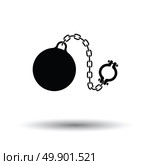Fetter with ball icon. White background with shadow design. Vector illustration. Стоковая иллюстрация, агентство Ingram Publishing / Фотобанк Лори