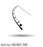 Icon of curved fishing tackle. White background with shadow design. Vector illustration. Стоковая иллюстрация, агентство Ingram Publishing / Фотобанк Лори