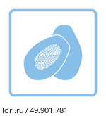 Papaya icon. Blue frame design. Vector illustration. Стоковая иллюстрация, агентство Ingram Publishing / Фотобанк Лори