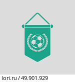 Football pennant icon. Gray background with green. Vector illustration. Стоковая иллюстрация, агентство Ingram Publishing / Фотобанк Лори