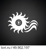 Water turbine icon. Black background with white. Vector illustration. Стоковая иллюстрация, агентство Ingram Publishing / Фотобанк Лори