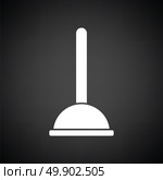 Plunger icon. Black background with white. Vector illustration. Стоковая иллюстрация, агентство Ingram Publishing / Фотобанк Лори