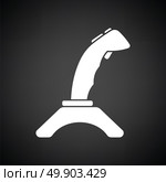 Joystick icon. Black background with white. Vector illustration. Стоковая иллюстрация, агентство Ingram Publishing / Фотобанк Лори