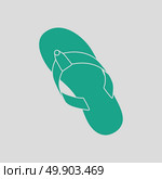 Flip flop icon. Gray background with green. Vector illustration. Стоковая иллюстрация, агентство Ingram Publishing / Фотобанк Лори