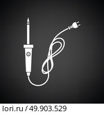 Soldering iron icon. Black background with white. Vector illustration. Стоковая иллюстрация, агентство Ingram Publishing / Фотобанк Лори