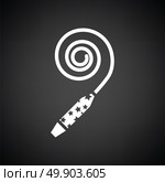 Party whistle icon. Black background with white. Vector illustration. Стоковая иллюстрация, агентство Ingram Publishing / Фотобанк Лори