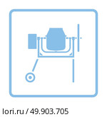 Icon of Concrete mixer. Blue frame design. Vector illustration. Стоковая иллюстрация, агентство Ingram Publishing / Фотобанк Лори