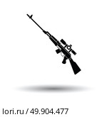 Sniper rifle icon. White background with shadow design. Vector illustration. Стоковая иллюстрация, агентство Ingram Publishing / Фотобанк Лори