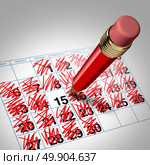 Busy schedule and full calendar business management concept and limited availability symbol or vacancy icon as a 3D illustration. Стоковое фото, агентство Ingram Publishing / Фотобанк Лори