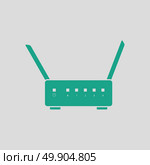 Wi-Fi router icon. Gray background with green. Vector illustration. Стоковая иллюстрация, агентство Ingram Publishing / Фотобанк Лори