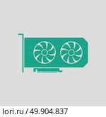 GPU icon. Gray background with green. Vector illustration. Стоковая иллюстрация, агентство Ingram Publishing / Фотобанк Лори
