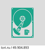 HDD icon. Gray background with green. Vector illustration. Стоковая иллюстрация, агентство Ingram Publishing / Фотобанк Лори
