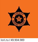 Sheriff badge icon. Orange background with black. Vector illustration. Стоковая иллюстрация, агентство Ingram Publishing / Фотобанк Лори