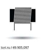 Inductor coil icon. White background with shadow design. Vector illustration. Стоковая иллюстрация, агентство Ingram Publishing / Фотобанк Лори