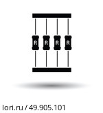 Resistor tape icon. White background with shadow design. Vector illustration. Стоковая иллюстрация, агентство Ingram Publishing / Фотобанк Лори