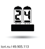 Electric numeral lamp icon. White background with shadow design. Vector illustration. Стоковая иллюстрация, агентство Ingram Publishing / Фотобанк Лори