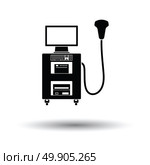 Ultrasound diagnostic machine icon. White background with shadow design. Vector illustration. Стоковая иллюстрация, агентство Ingram Publishing / Фотобанк Лори