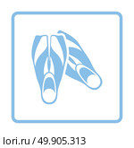 Icon of swimming flippers . Blue frame design. Vector illustration. Стоковая иллюстрация, агентство Ingram Publishing / Фотобанк Лори