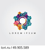 service cog setting sign logotype logo abstract colorful geometrical. Стоковая иллюстрация, агентство Ingram Publishing / Фотобанк Лори