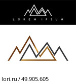 Overlapped line mountains symbol golden monochromatic sign logotypes logo. Стоковая иллюстрация, агентство Ingram Publishing / Фотобанк Лори