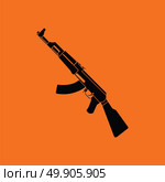 Russian weapon rifle icon. Orange background with black. Vector illustration. Стоковая иллюстрация, агентство Ingram Publishing / Фотобанк Лори