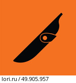 Knife scabbard icon. Orange background with black. Vector illustration. Стоковая иллюстрация, агентство Ingram Publishing / Фотобанк Лори