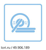 Barbell disks icon. Blue frame design. Vector illustration. Стоковая иллюстрация, агентство Ingram Publishing / Фотобанк Лори