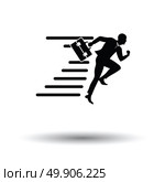 Accelerating businessman icon. White background with shadow design. Vector illustration. Стоковая иллюстрация, агентство Ingram Publishing / Фотобанк Лори