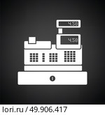 Cashier icon. Black background with white. Vector illustration. Стоковая иллюстрация, агентство Ingram Publishing / Фотобанк Лори
