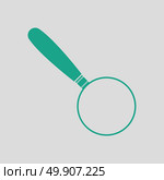 Magnifying glass icon. Gray background with green. Vector illustration. Стоковая иллюстрация, агентство Ingram Publishing / Фотобанк Лори