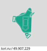 Police holster gun icon. Gray background with green. Vector illustration. Стоковая иллюстрация, агентство Ingram Publishing / Фотобанк Лори