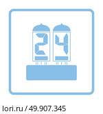 Electric numeral lamp icon. Blue frame design. Vector illustration. Стоковая иллюстрация, агентство Ingram Publishing / Фотобанк Лори