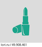 Lipstick icon. Gray background with green. Vector illustration. Стоковая иллюстрация, агентство Ingram Publishing / Фотобанк Лори
