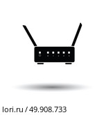 Wi-Fi router icon. Black background with white. Vector illustration. Стоковая иллюстрация, агентство Ingram Publishing / Фотобанк Лори
