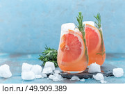 Grapefruit and rosemary gin cocktail, refreshing drink with ice. Стоковое фото, агентство Ingram Publishing / Фотобанк Лори