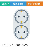 AC splitter icon. Flat design. Vector illustration. Стоковая иллюстрация, агентство Ingram Publishing / Фотобанк Лори