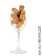 Isolared wineglass with corks. Element of design. Стоковое фото, агентство Ingram Publishing / Фотобанк Лори