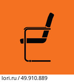 Guest office chair icon. Orange background with black. Vector illustration. Стоковая иллюстрация, агентство Ingram Publishing / Фотобанк Лори
