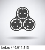 AC splitter icon on gray background, round shadow. Vector illustration. Стоковая иллюстрация, агентство Ingram Publishing / Фотобанк Лори